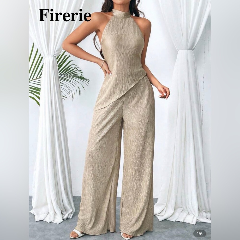 2 PIECE HALTER TOP/PANT SET
